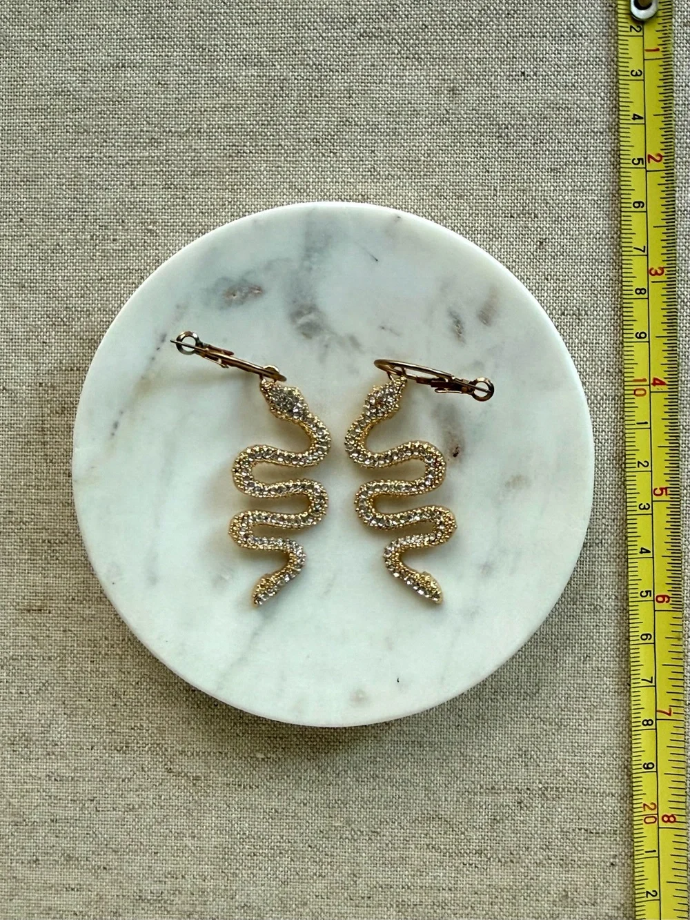 Gold Crystal Snake Drop Earrings - Women's Jewelry